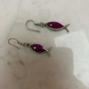 Sterling silver fish earrings